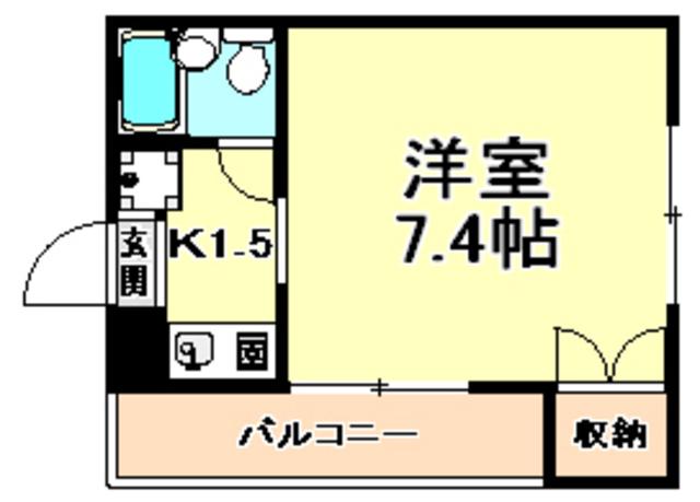 アバントコート御影石町(ワンルーム/2階)の間取り写真