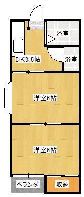 中川ハイツ(2DK/1階)の間取り写真