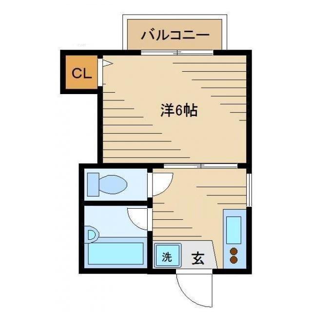 ハイツみずほ(1K/2階)の間取り写真