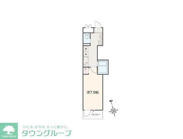 MELLAS川口(1K/2階)の間取り写真