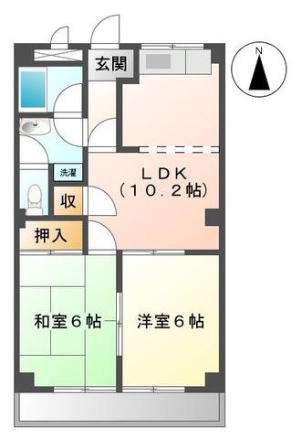 セフティ上坂(2LDK/2階)の間取り写真