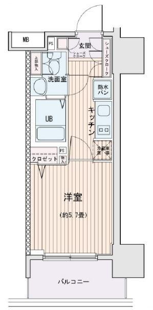 エスティメゾン錦糸町II(1K/2階)の間取り写真