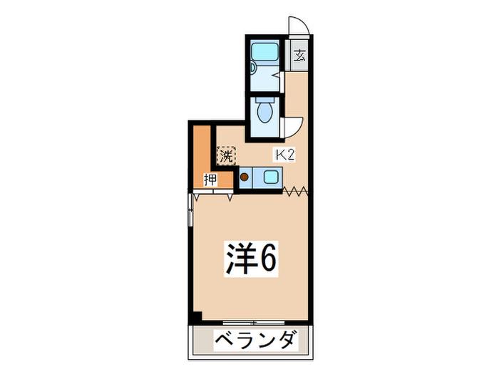 リバーハイムI(1K/3階)の間取り写真