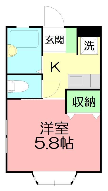 グラナーダ湘南(1K/1階)の間取り写真