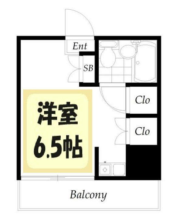 クレストセンバ(ワンルーム/2階)の間取り写真