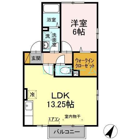 トップVVIVIIVIII(1LDK/2階)の間取り写真