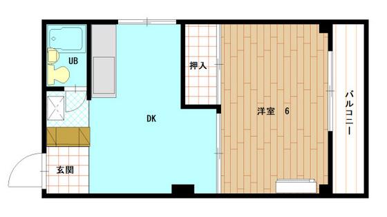 PALビル(1DK/3階)の間取り写真