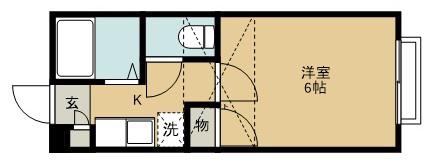 ロフティ館町(1K/1階)の間取り写真