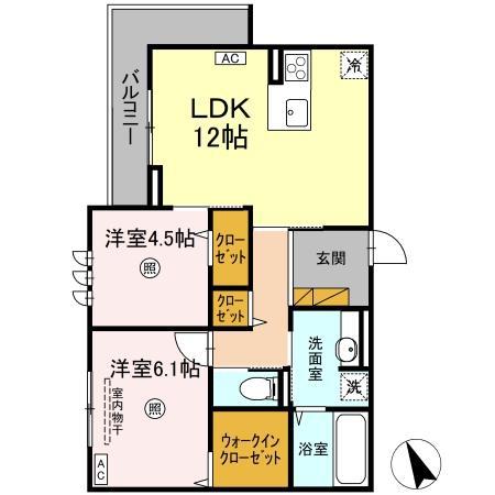DS LIEN  D(2LDK/3階)の間取り写真