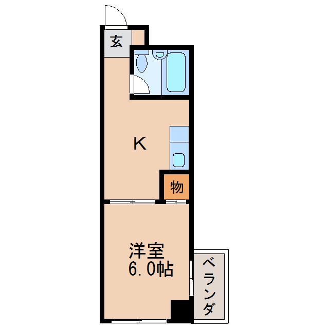 建商101ビル(1K/4階)の間取り写真