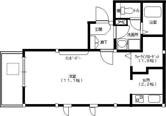 ボヌール高円寺(ワンルーム/2階)の間取り写真