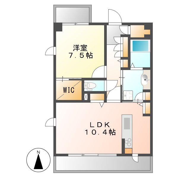 エルーデメイファ(1LDK/4階)の間取り写真