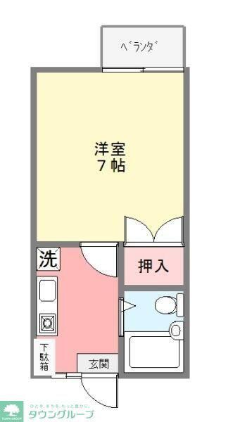 グリーンコープ・ファイブ(1K/2階)の間取り写真