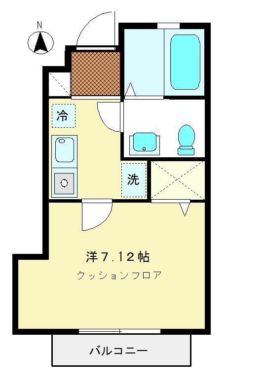 M/FLAT(1K/1階)の間取り写真