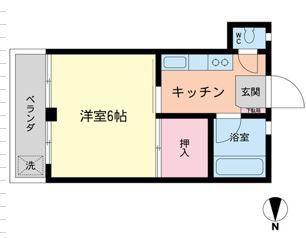 ランドフォレスト北千住(1K/3階)の間取り写真