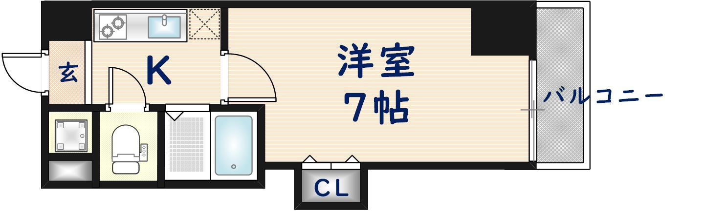 CITY SPIRE布施(1K/3階)の間取り写真