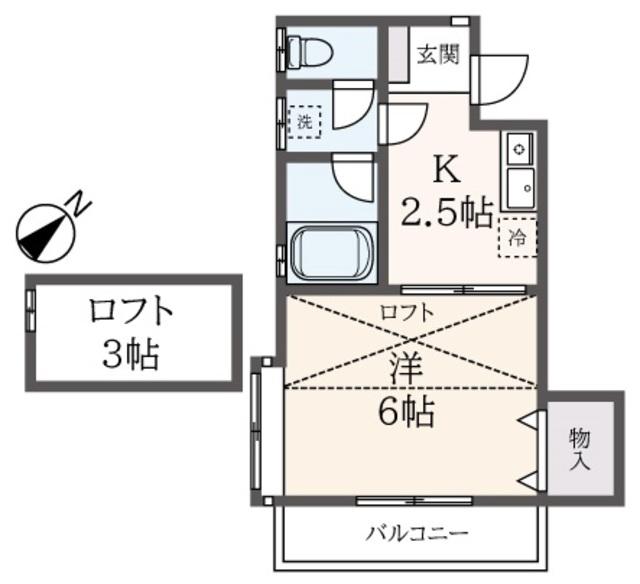 リ・フィレンツェ千川II(1K/2階)の間取り写真
