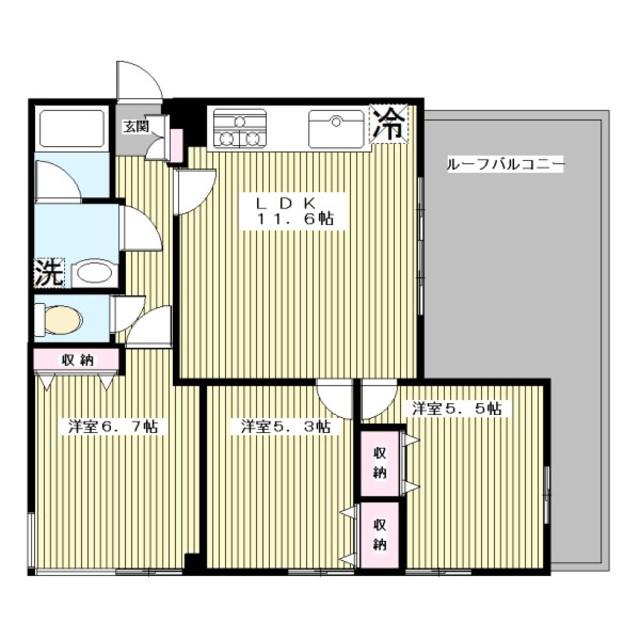KYビル(3LDK/6階)の間取り写真