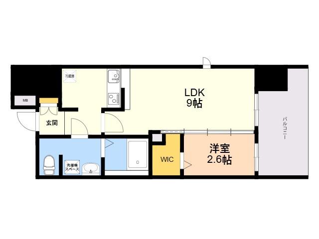 グランフォーレ博多駅東プレミア(1LDK/11階)の間取り写真