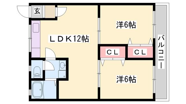 FLAT大村(2LDK/2階)の間取り写真