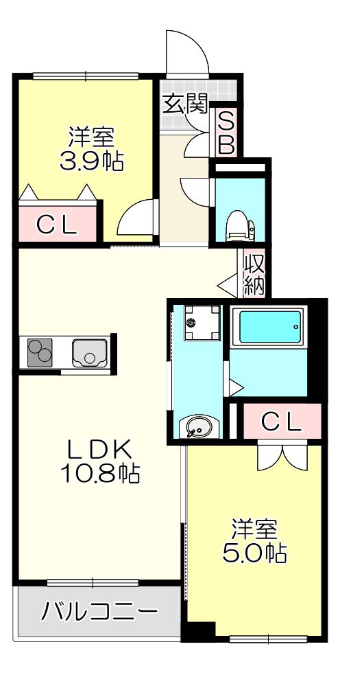 FORESTA(2LDK/1階)の間取り写真