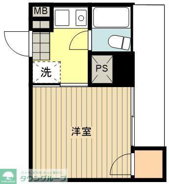 エスカイア東青梅第五(ワンルーム/2階)の間取り写真