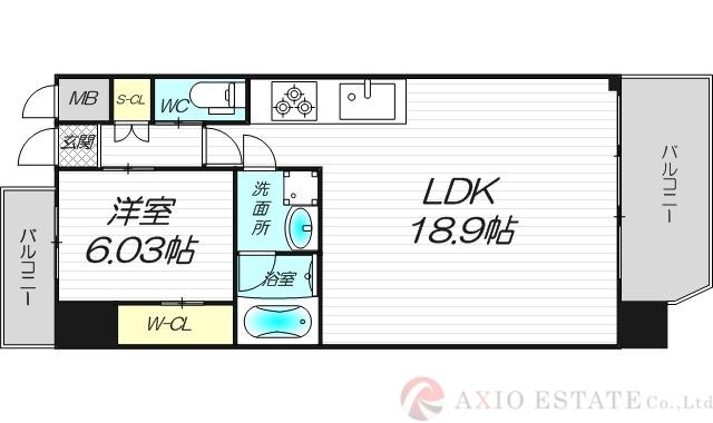 プレジオ新大阪EURO(1LDK/11階)の間取り写真