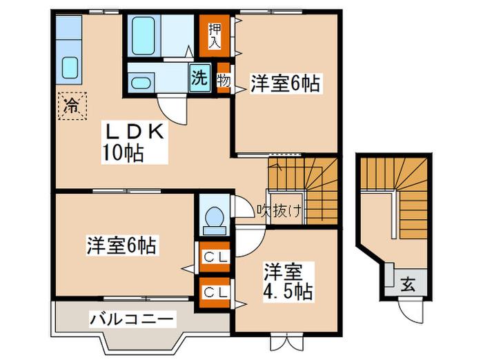 ア・ラ・モード(3LDK/2階)の間取り写真