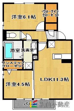 フェアプラッツ参番館(2LDK/2階)の間取り写真