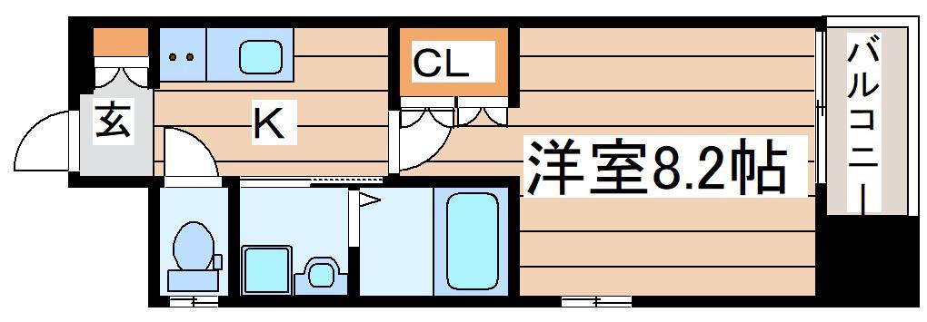 パークス(1K/5階)の間取り写真