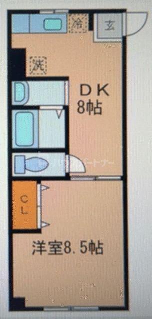 矢作マンション(1DK/5階)の間取り写真