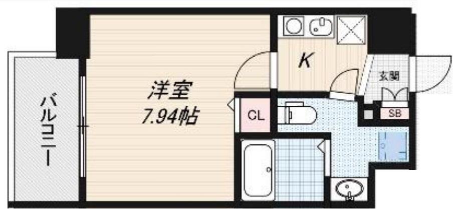 セレニテ難波西(1K/6階)の間取り写真
