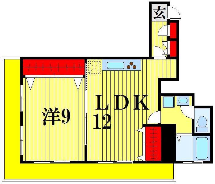 青戸ハイツ(1LDK/3階)の間取り写真