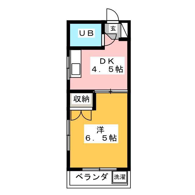 中根ハウス(1DK/1階)の間取り写真