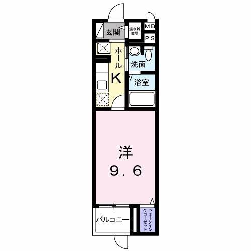 シャイニング(1K/1階)の間取り写真