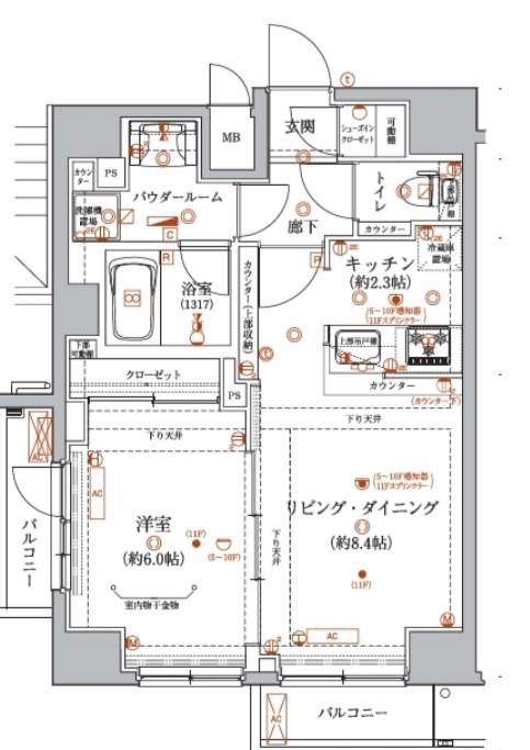 アルテシモ ラルゴ(1LDK/4階)の間取り写真