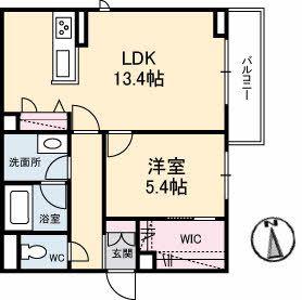 シャーメゾンプレシャス(1LDK/2階)の間取り写真