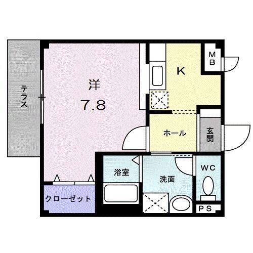 リバティスクエア(1K/1階)の間取り写真