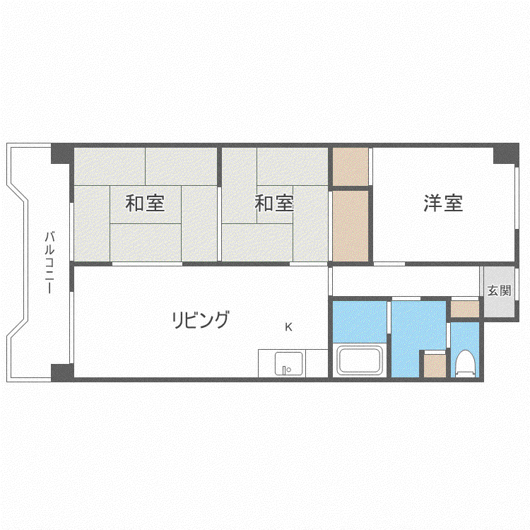 條野ビル(3LDK/4階)の間取り写真