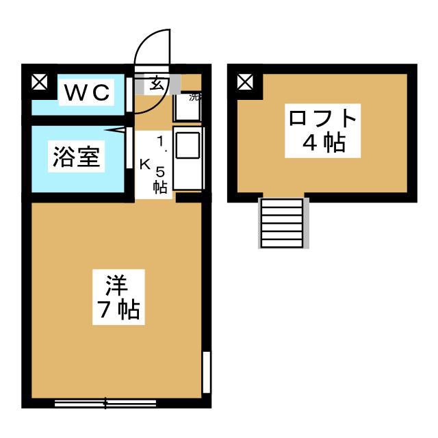 ロッシェル町田(ワンルーム/1階)の間取り写真