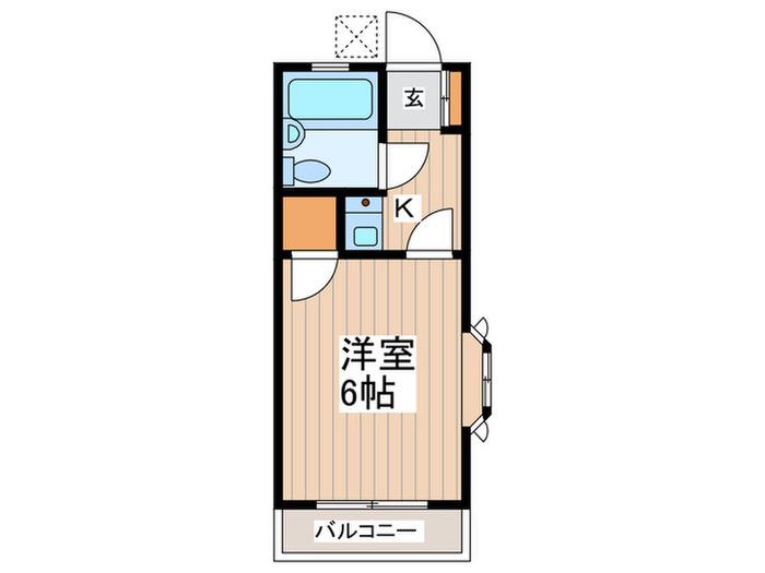 コーポマルキ(1K/1階)の間取り写真