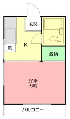 レスブリッジ厚木(1K/1階)の間取り写真