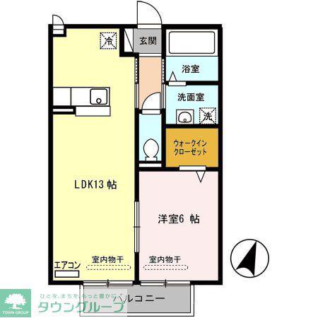 オークガーデンM(1LDK/2階)の間取り写真