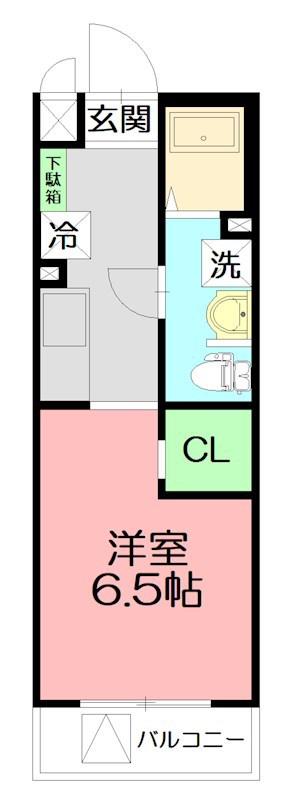 カレッジヒルズE(1K/4階)の間取り写真