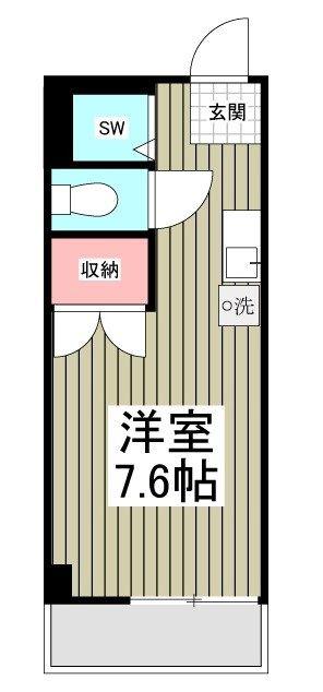 小手指・シティーハイツ(ワンルーム/2階)の間取り写真