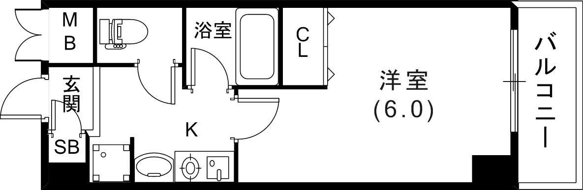 S-FORT神戸三宮北(1K/3階)の間取り写真