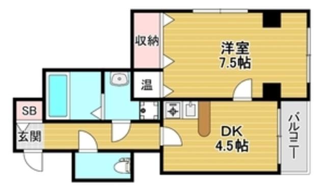 プレシャスUS(1DK/3階)の間取り写真