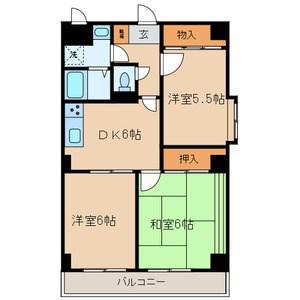 ジュイエ25(3DK/1階)の間取り写真