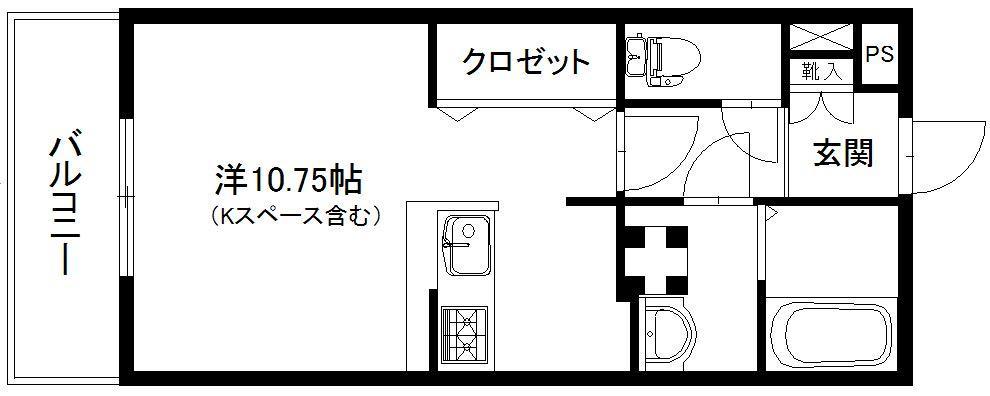 DIVA(1K/4階)の間取り写真