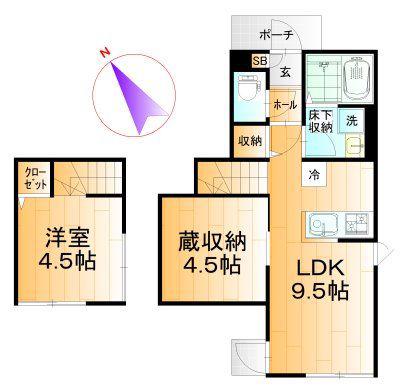 アメニティー A(1LDK/1階)の間取り写真